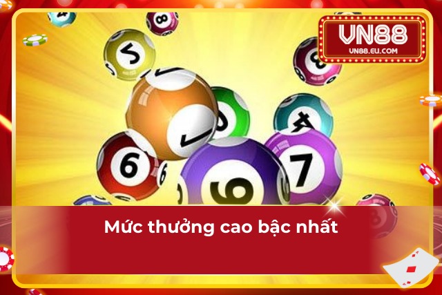 Mức thưởng xổ số VN88 luôn rất cao